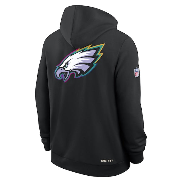 Philadelphia Eagles Nike 2025 NFL Crucial Catch Sideline Standard Issue Dri-FIT Hoodie - Black - Image 3