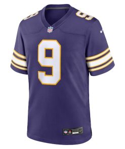 Alternative view of J.J. McCarthy Minnesota Vikings Nike 2nd Alternate 2024 NFL Draft First Round Pick Player Game Jersey - Purple