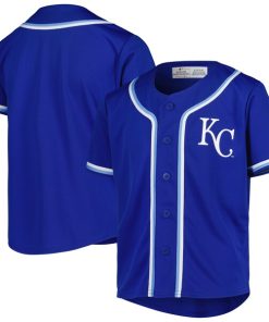 Youth Royal Kansas City Royals Full-Button Replica Jersey