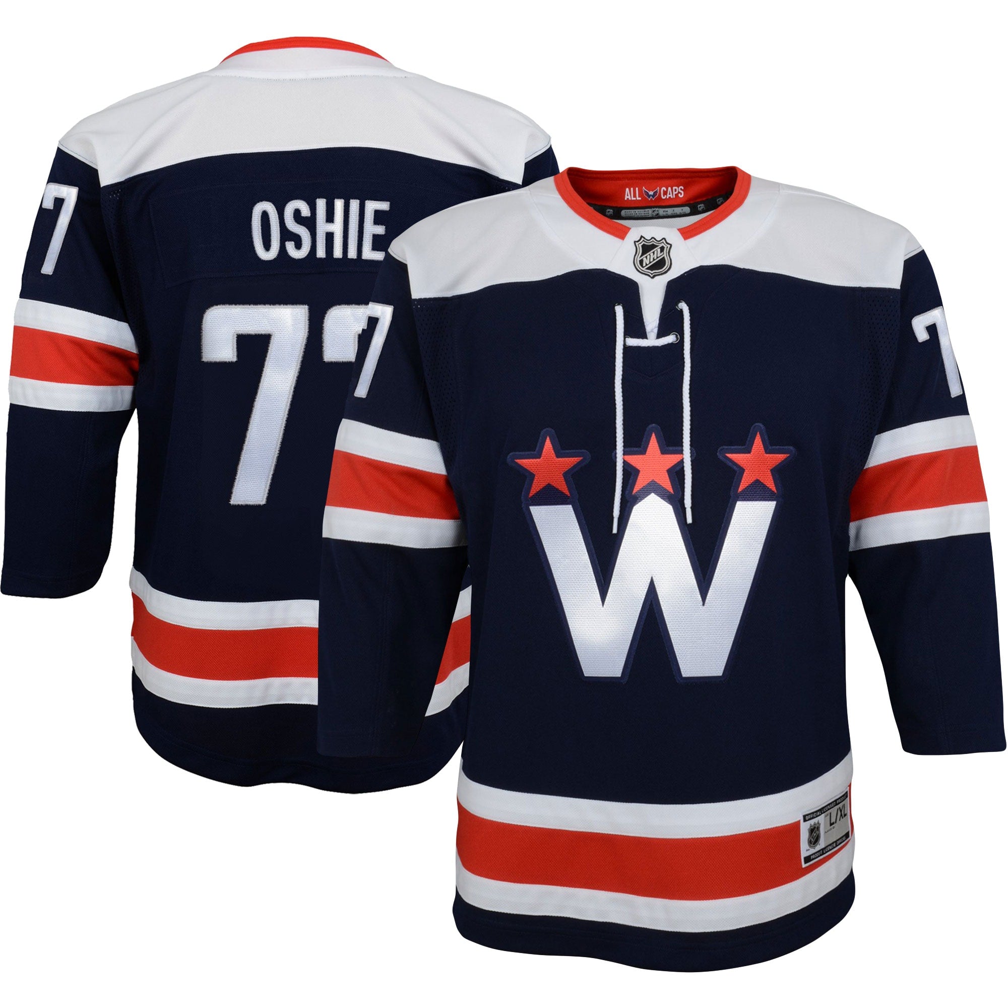 TJ Oshie Washington Capitals Youth Home Premier Player Jersey - Red/Navy - Image 6