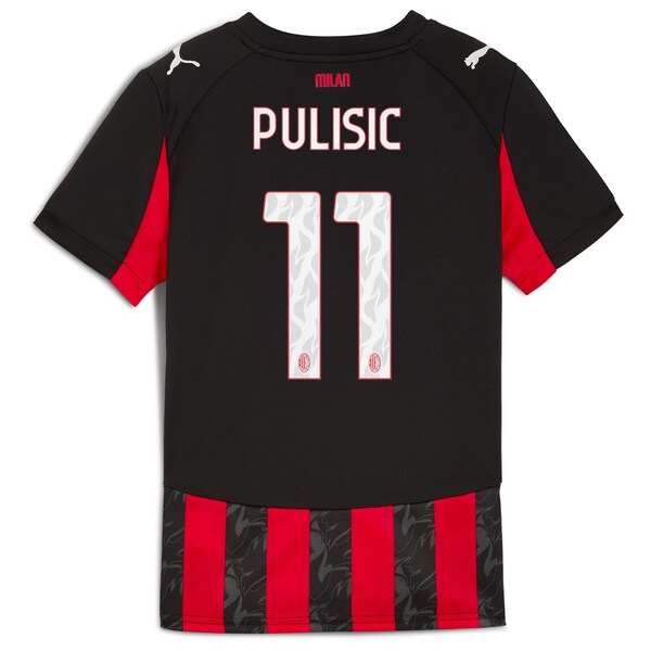 Christian Pulisic AC Milan Puma Youth 2025/26 Home Replica Player Jersey - Red - Image 3