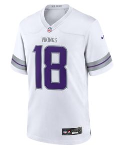 Alternative view of Justin Jefferson Minnesota Vikings Nike Alternate Game Player Jersey - White