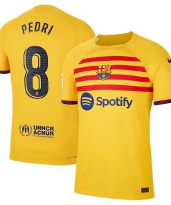 Pedri Barcelona Nike 2022/23 Fourth Vapor Match Authentic Player Jersey - Yellow
