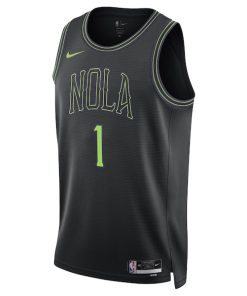 Alternative view of Zion Williamson New Orleans Pelicans Nike Unisex 2023/24 Swingman Jersey - Black - City Edition
