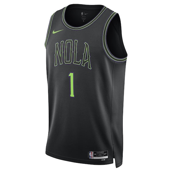 Zion Williamson New Orleans Pelicans Nike Unisex 2023/24 Swingman Jersey - Black - City Edition - Image 2