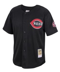 Alternative view of Ken Griffey Jr. Cincinnati Reds  Cooperstown Collection Mesh Batting Practice Button-Up Jersey? - Black