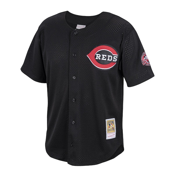 Ken Griffey Jr. Cincinnati Reds Cooperstown Collection Mesh Batting Practice Button-Up Jersey? - Black - Image 2