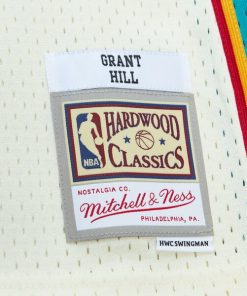 Alternative view of Grant Hill Detroit Pistons Chainstitch Swingman Jersey - Cream