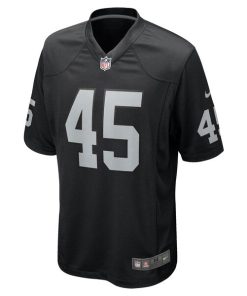Alternative view of Tommy Eichenberg Las Vegas Raiders Nike Team Game Jersey -  Black