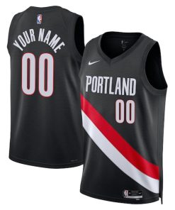 Portland Trail Blazers Nike Unisex Swingman Custom Jersey - Icon Edition - Black