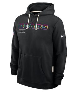 Alternative view of Chicago Bears Nike Tall 2025 NFL Crucial Catch Sideline Standard Issue Dri-FIT Hoodie - Black