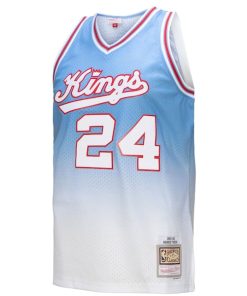 Alternative view of Reggie Theus Sacramento Kings 1985/86 Hardwood Classics Fadeaway Swingman Player Jersey - White/Light Blue