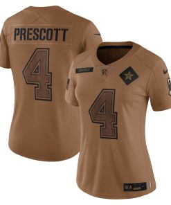 Dak Prescott Dallas Cowboys Nike Women's 2023 Salute To Service Limited Jersey - Brown