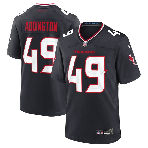 Tucker Addington Houston Texans Nike Team Game Jersey - Navy