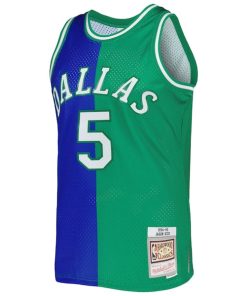 Alternative view of Jason Kidd Dallas Mavericks Hardwood Classics 1994/95 Split Swingman Jersey - Blue/Green