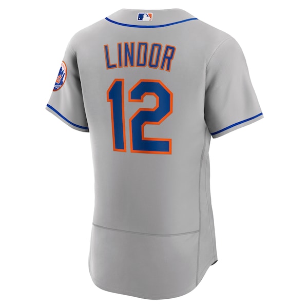 Francisco Lindor New York Mets Nike Road Authentic Player Jersey - Gray/White - Image 4