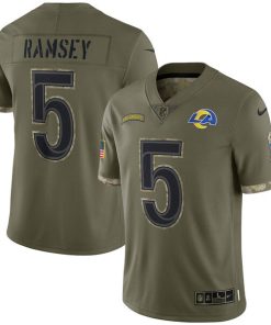 Jalen Ramsey Los Angeles Rams Nike 2022 Salute To Service Limited Jersey - Olive