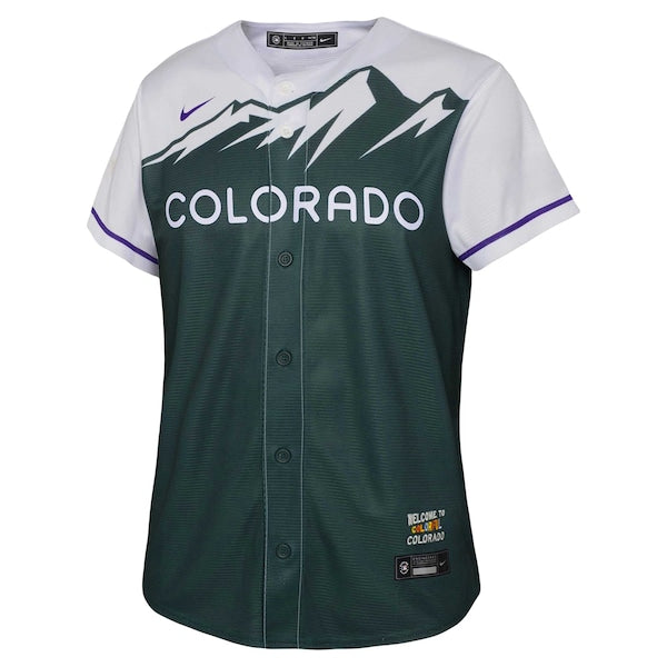 Colorado Rockies Nike Youth 2022 City Connect Replica Team Jersey - Green - Image 2