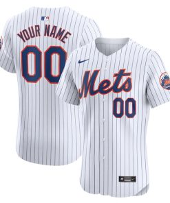 New York Mets Nike Home Elite Custom Jersey - White