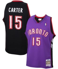Alternative view of Vince Carter Toronto Raptors 1999/00 Hardwood Classics Swingman Jersey - Purple/White