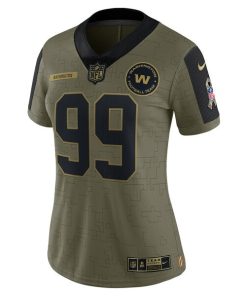 Alternative view of Chase Young Washington Football Team Nike Women's 2021 Salute To Service Limited Player Jersey - Olive