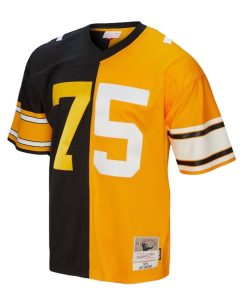 Alternative view of Joe Greene Pittsburgh Steelers 1976 Split Legacy Replica Jersey - Black/Gold