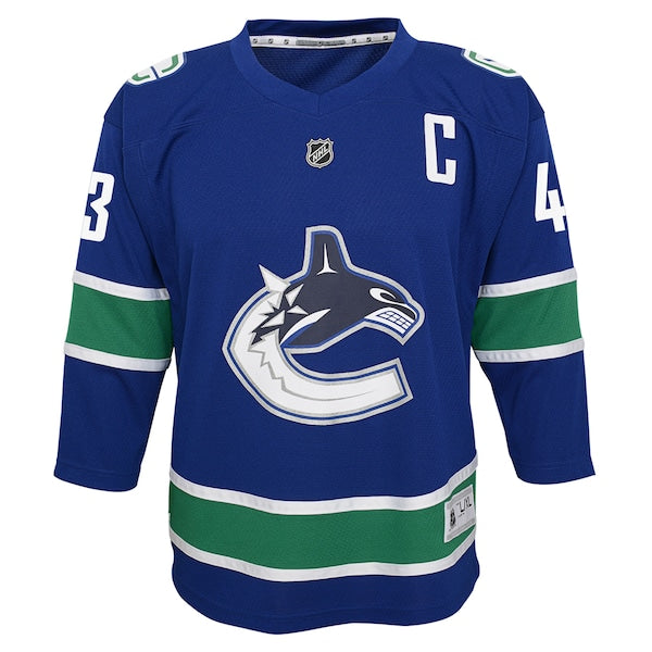 Quinn Hughes Vancouver Canucks Youth Alternate Replica Player Jersey - Blue - Image 2