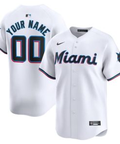 Miami Marlins Nike Youth Home Limited Custom Jersey - White