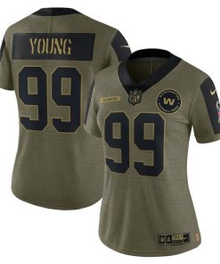 Chase Young Washington Football Team Nike Women's 2021 Salute To Service Limited Player Jersey - Olive