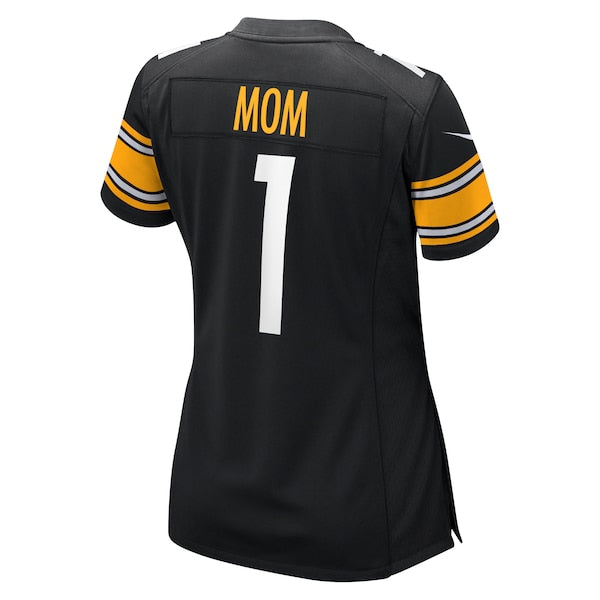 Number 1 Mom Pittsburgh Steelers Nike Women's Game Jersey - Black - Image 3