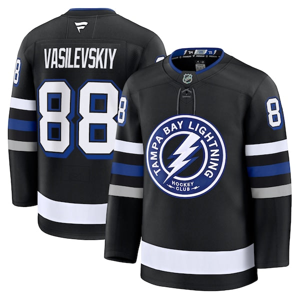 Andrei Vasilevskiy Tampa Bay Lightning Alternate Premium Jersey - Black/Blue - Image 2