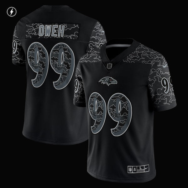 Odafe Oweh Baltimore Ravens Nike RFLCTV Limited Jersey - Black - Image 3