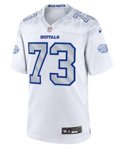 Alternative view of Dion Dawkins Buffalo Bills Nike 2025 Rivalries Collection Game Jersey - White