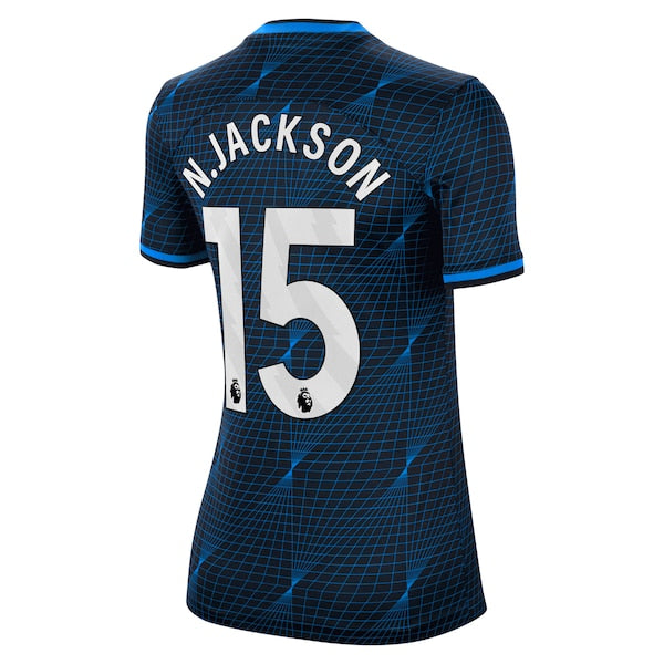 Nicolas Jackson Chelsea Nike Women's 2023/24 Away Stadium Replica Player Jersey - Navy/Blue - Image 4