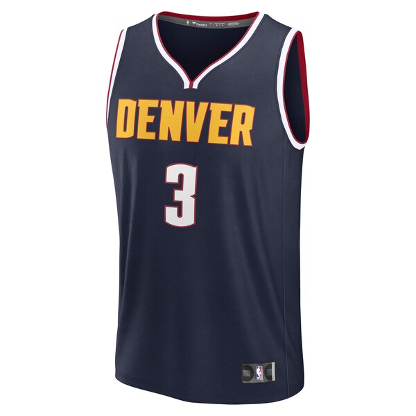 Julian Strawther Denver Nuggets Fast Break Replica Player Jersey - Icon Edition - Navy - Image 2