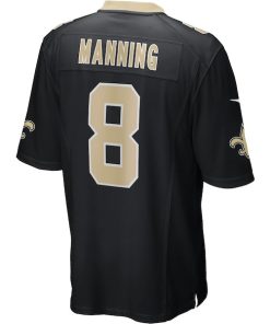 Alternative view of Archie Manning New Orleans Saints Nike Game Retired Player Jersey - Black