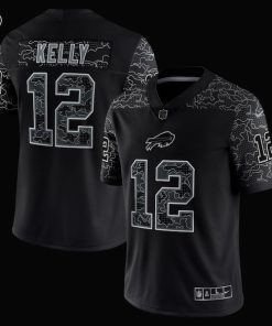 Alternative view of Jim Kelly Buffalo Bills Nike Retired Player RFLCTV Limited Jersey - Black