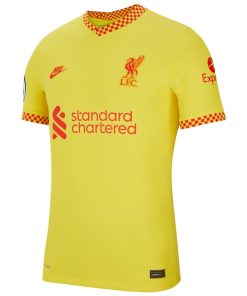 Alternative view of Liverpool Nike 2021/22 Third Vapor Match Custom Jersey - Yellow
