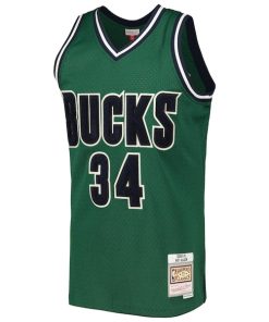 Alternative view of Ray Allen Milwaukee Bucks 2000/01 Hardwood Classics Off-Court Swingman Jersey - Hunter Green