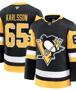 Alternative view of Erik Karlsson Pittsburgh Penguins  Home Premium Jersey - Black