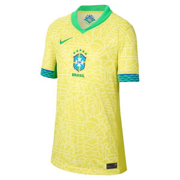 Brazil National Team Nike Youth 2024 Home Stadium Replica Jersey?ยจC Yellow - Image 2