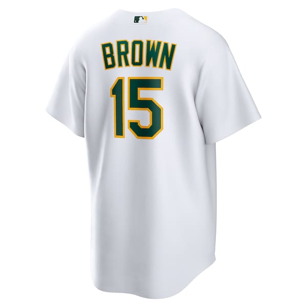 Seth Brown Oakland Athletics Nike Home Replica Jersey - White/Kelly Green - Image 4