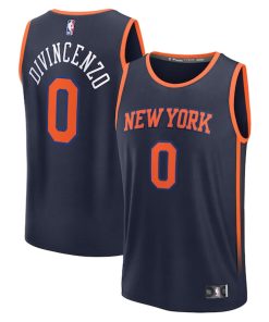 Donte DiVincenzo New York Knicks  Fast Break Replica Player Jersey - Statement Edition - Navy