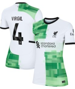 Virgil van Dijk Liverpool Nike Women's 2023/24 Away Replica Player Jersey - White/Red