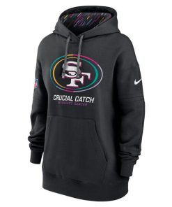 Alternative view of San Francisco 49ers Nike Women's 2024 NFL Crucial Catch Club Pullover Hoodie - Black