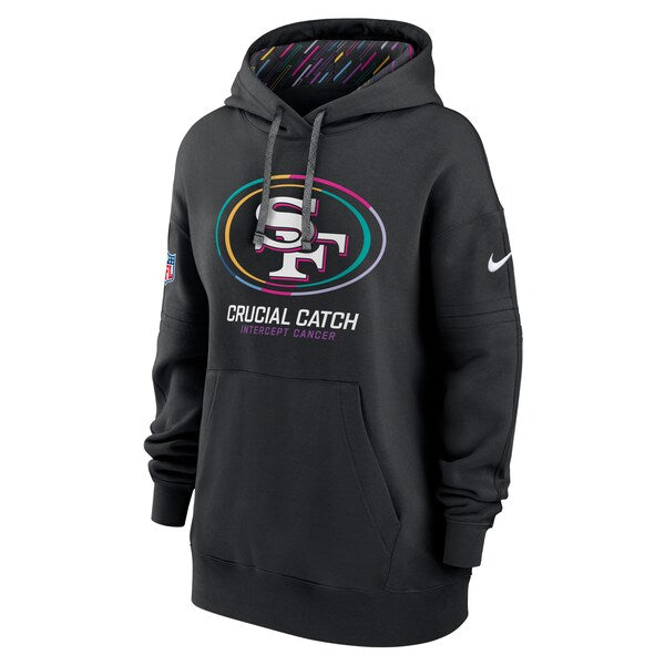 San Francisco 49ers Nike Women's 2024 NFL Crucial Catch Club Pullover Hoodie - Black - Image 2