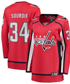 Justin Sourdif Washington Capitals  Women's Home Breakaway Jersey - Red