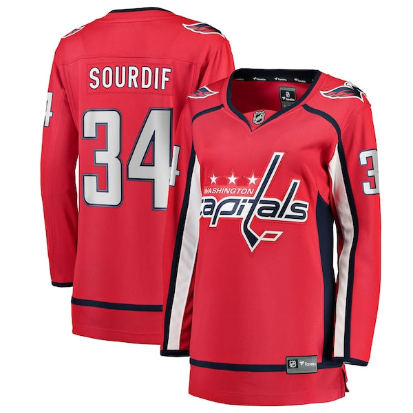 Justin Sourdif Washington Capitals Women's Home Breakaway Jersey - Red