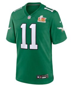 Alternative view of A.J. Brown Philadelphia Eagles Nike Super Bowl LIX 2nd Alternate Game Jersey - Kelly Green