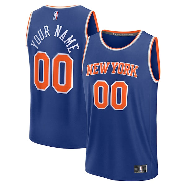 New York Knicks Custom Fast Break Jersey - Blue - Icon Edition